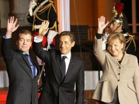 Ангела Меркель, Николя Саркози и Дмитрий Медведев. Фото с официального сайта президента России.