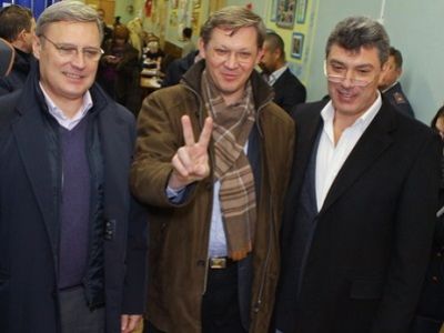 Борис Немцов, Владимир Рыжков, Михаил Касьянов. Фото ИТАР-ТАСС/ Александра Краснова 