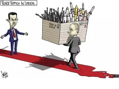 Асад, Путин и "ковровая дорожка". Источник - http://wewritewhatwelike.com/