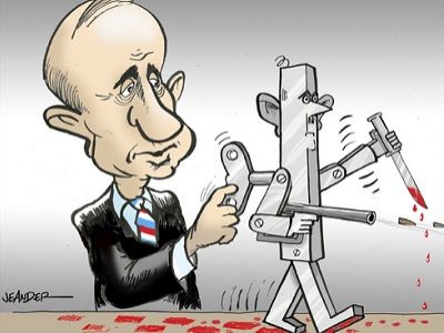 "Заводной Асад" (карикатура). Фото: toonpool.com