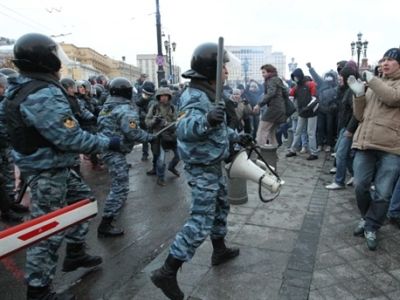 Разгон митинга в Москве. Фото: vkrizis.ru