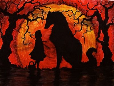 Красная Шапочка и Волк (рис. Э.Уильямс). Источник - deviantart.net
