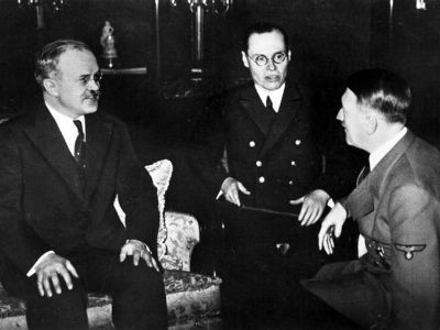Встреча В.Молотова с Гитлером. Источник - historyteacher.ru