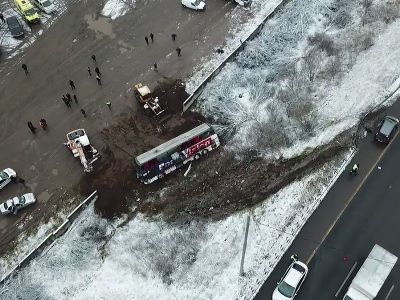 Авария с автобусом на 34-м километре трассы М4 "Дон". Фото: mreporter.ru