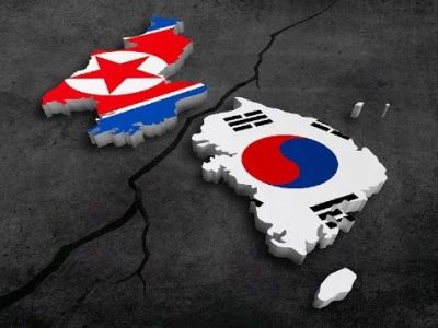 Разделенная Корея - Север и Юг. Графика: 123box.ru