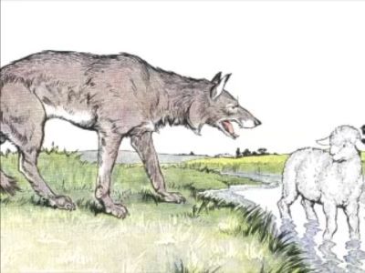Волк и ягненок. Иллюстрация к басне Крылова. Фото: youtu.be/Rl7YPGmy8JQ