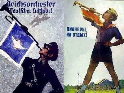 Плакаты молодежных организаций СССР и третьего рейха. Иллюстрация: bibo.kz