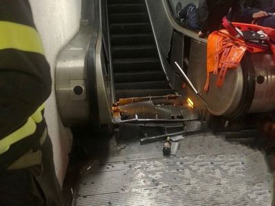 Обрушившийся эскалатор в римском метро, 23.10.18. Фото: rtvi.com