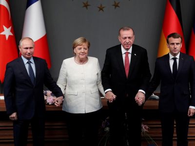 Встреча Путина, Меркель, Эрдогана и Макрона в Стамбуле. Фото: news21.by