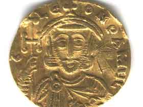 Византийская монета "золотой солид", фото с сайта pavlov-museum.narod.ru