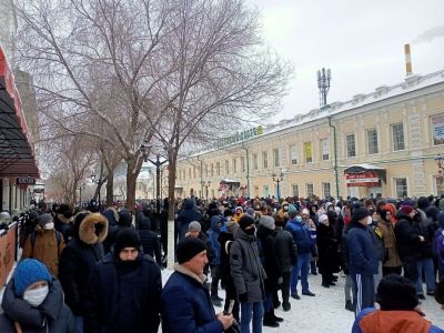 Оренбург, массовая акция протеста 23.01.21. Фото: t.me/worldprotest